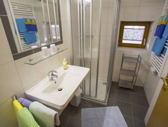 Badezimmer in der Ferienwohnung Entfellner in Flachau